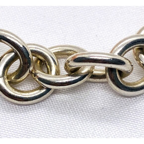 Tiffany & Co Sterling Silver 925 Rolo Bracelet 10x11mm Roind Tag - Picture 7 of 9